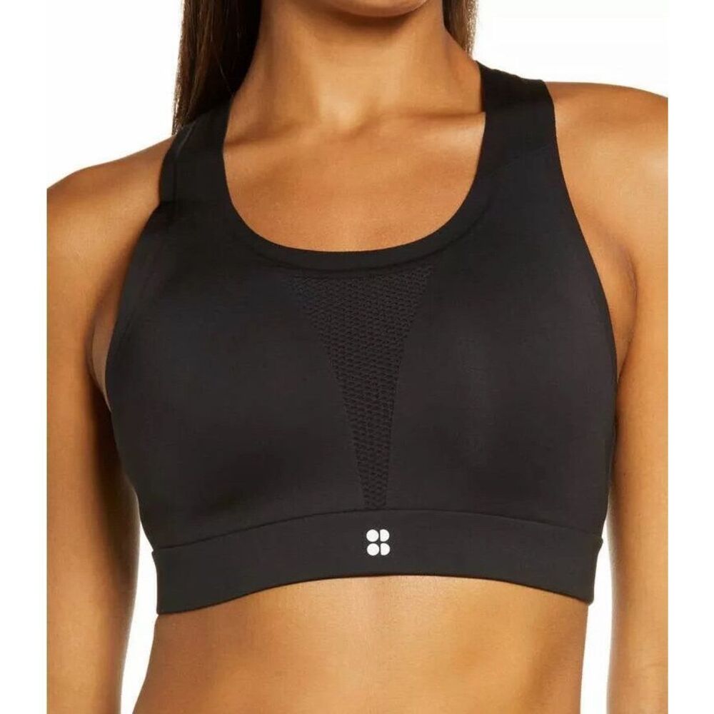 Sweaty Betty All Train Sports Bra Black SB4731 High Impact Size 32E Cross Back